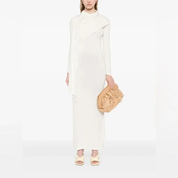 Aya Muse NWT White Long Sleeve scarf Dress - Picture 3 of 5